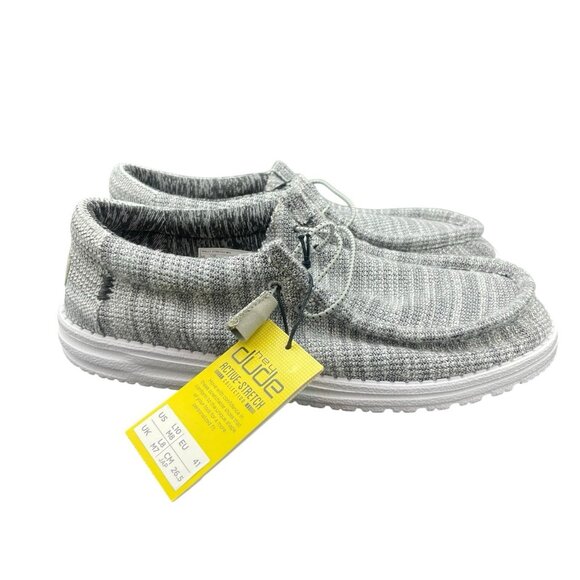 Hey Dude Wally Stretch Sneaker Shoe Mens 8 Granite Gray Lightweight Slip On New main image 3
